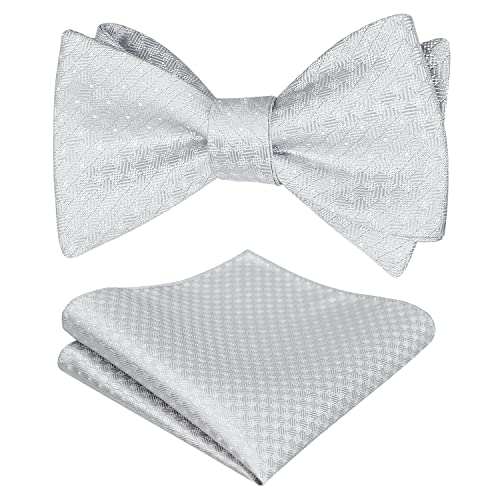 Image of Alizeal Mens 2pcs Solid Self-tied Bow Tie Set
