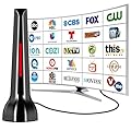 Digital TV Antenna Indoor for Smart TV, 4K HD TV Antenna for Local Channels Indoor Without Cable - Magnetic Base, 360° Reception, 8.2ft Cable, 120 Miles Range - Support All HDTV After 2007