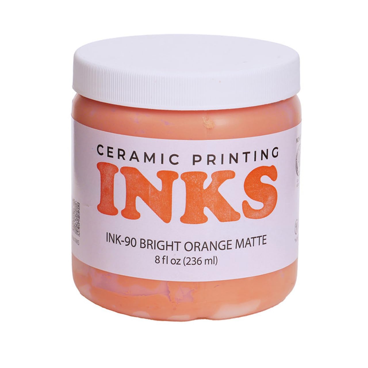AMACO Ceramic Printing Ink, 8 oz. (236 mL), INK-90 Bright Orange Matte