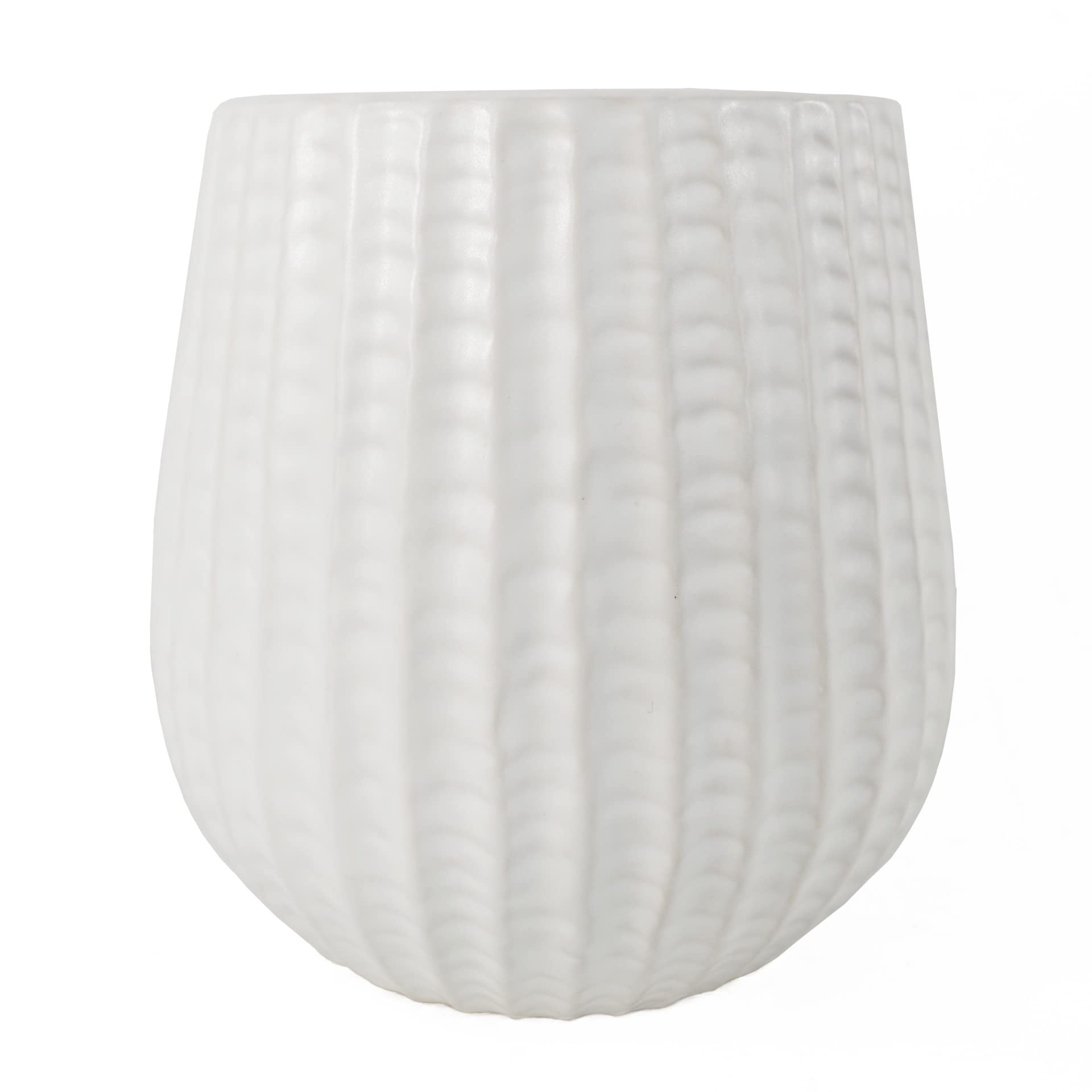 Leaf Ceramic Planters, White, 15cm