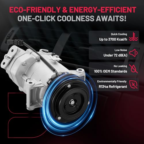 BDFHYK Air Conditioning A/C Compressor with Clutch Compatible with Chevy 1.8L Cruze 2012-2015, Cruze Limited 2016, Replacement 13346491, 13413335, 1522227, 1522291, 1422227