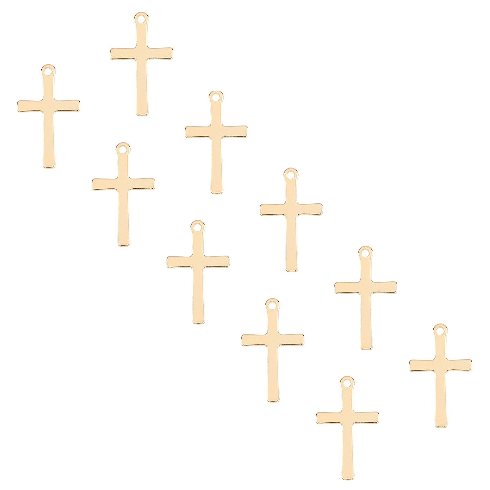 UNICRAFTALEUNICRAFTALE 304 Edelstahl Anhänger Cross Patetrn Charms Golden Small Hole Anhänger Für Halsketten Schmuckherstellung