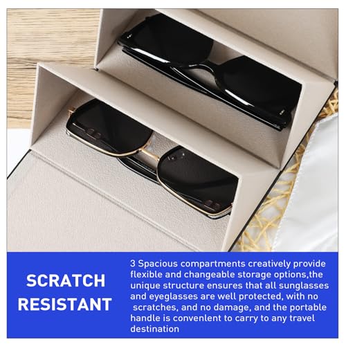 Image of Travel Sunglasses Organizer, Sunglasses Travel Case for Multiple Pairs, Multiple Glasses Travel Case for Women, Men