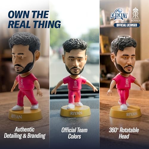 Image of Action Figure, IPL Edition 360 Rotatable Head, Cricket Player for Fans & Collectors (3 Inch Riyan Parag)