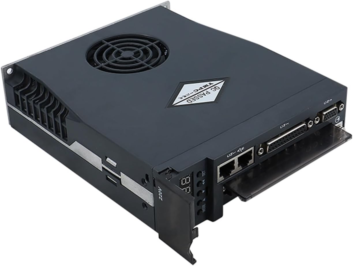 Top-down view of JOCCOS Hybrid AC Servo Driver showing various connection ports and display