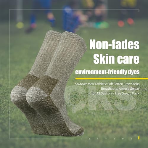 SOX TOWN Men's Merino Wool Cushion Crew Socks Moisture Wicking Control for Outdoor Hiking Work Boot Thermal Warm All Seasons3