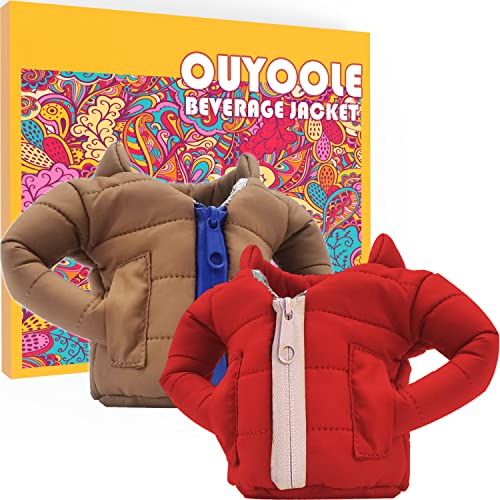 OUYOOLE Beer Can Cooler Jacket, Can Cooler Insulated Vest Jacket Cover