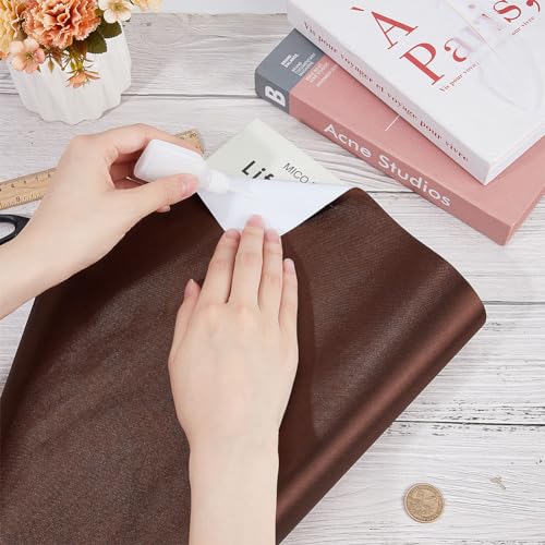 CRASPIRE 110 x 42cm Brown Book Cloth for Book Binding Nylon Fabric Surface Paper Backed A4-A8 Red Color Bookcover Books Album Scrapbooking DIY Covering Protector Bookcloth Bookbinding Supplies - Image 3