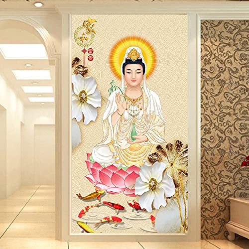 Peinture diamant 5D Bouddha grand format 40x80 cm point de croix canevas strass complet bricolage
