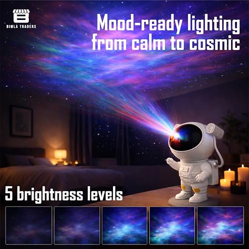 Image of Astronaut Galaxy Projector Lamp | Space Theme Light Projector for Bedroom, Kids & Home Decor | Adjustable Lighting & Remote Control. Pack of 1 (PL001)