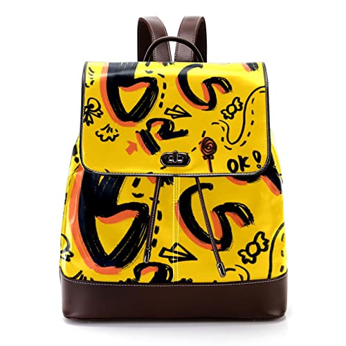 Sac à dos tendance pour femme multicolore en cuir synthétique souple à rabat