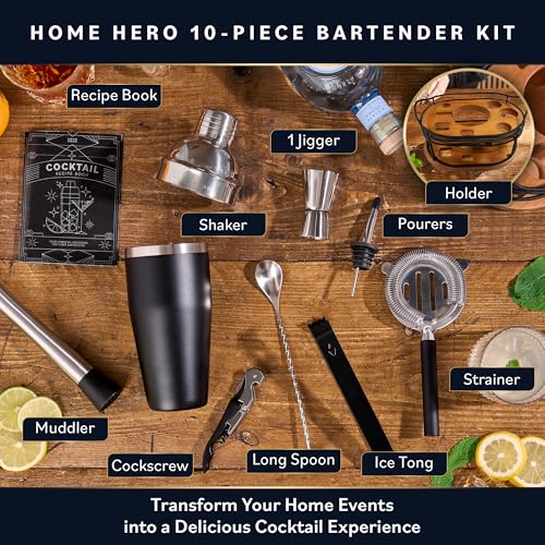 image for Home Hero Cocktail Shaker Set, Bartender Kit - Bar Set, Cocktail Set, 