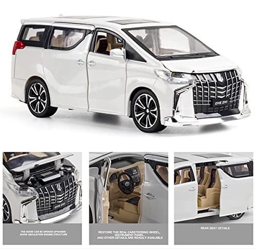 Image of Alloy Car Model Diecasts Metal Toy with Sound /Light /Pull-Back Off-Road Vehicles Car Model Collection Kids Toys Gift Multicolor Pack of 1 (1:24 Alphard Black)