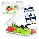 🍓 STAPELBAR & MIT DECKEL: Unsere Kühlschrank Organizer stapelbar sind äußerst stabil. Der perfekt sitzende Deckel verhindert Geruchs- und Geschmacksübertragung & erhält Nährstoffe
