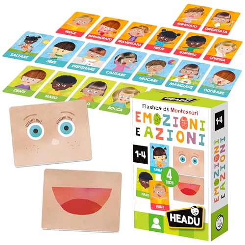 Headu Flashcards Montessori Emozioni E Azioni Per Sviluppare Autonomia E Personalità It23103 Gioco Educativo Per Bambini 1-4 Anni Made In Italy - 6