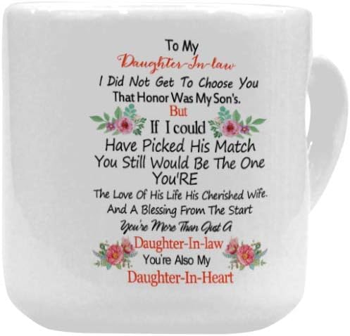 To My Daughter-In-Law Heart-Shaped White Ceramic 10.3 Oz Coffee Mug - Funny Daughter In Law Gift - Image 3