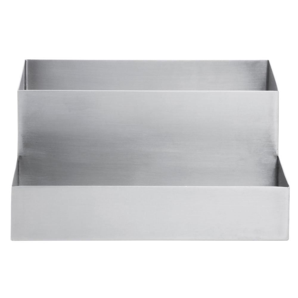 Condiment Holder Stainless Steel 2-Tier - 9 3/4"L x 8"W x 4 1/2"H by HUBERT – 10 x 10 x 11.75 inches, Stainless Steel, Silver, Model 480654