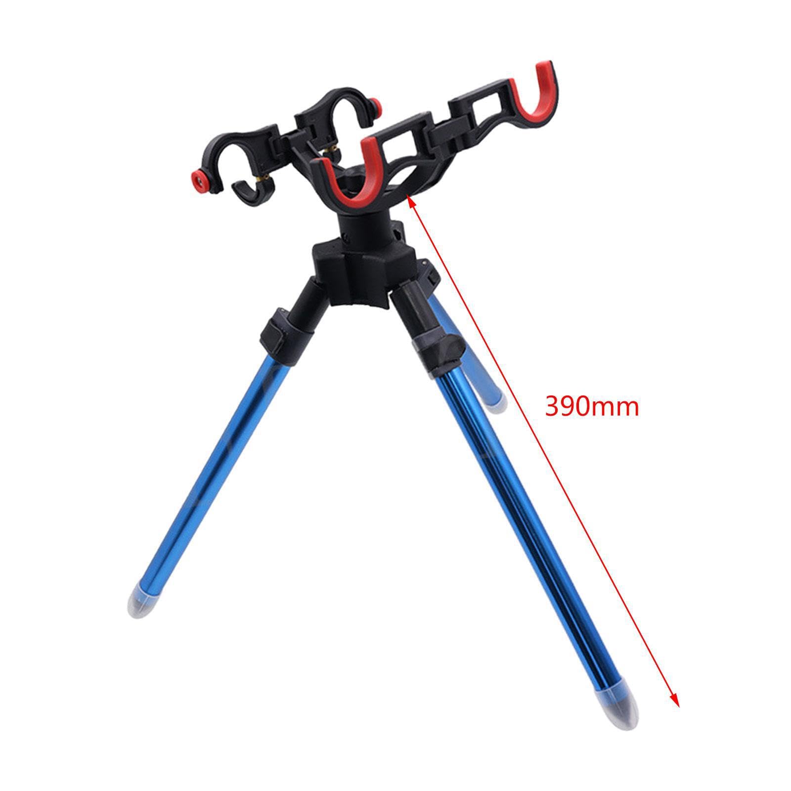 Support trépied Portable pour Canne à pêche, réglable et Pliable, idéal pour Les Aventures de pêche en extérieur. Ce Support Pliable Permet Un Gain de Place et Un, Bleu, 39 cm