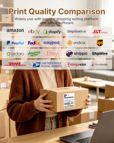 Image of Rongta Fanfold 4x6 Direct Thermal Labels, Perforated Shipping Label Printer Paper for Lable Printers, Clear Printing and Strong Adhesive (White 4x6, 1 Stacks | 100 Labels)