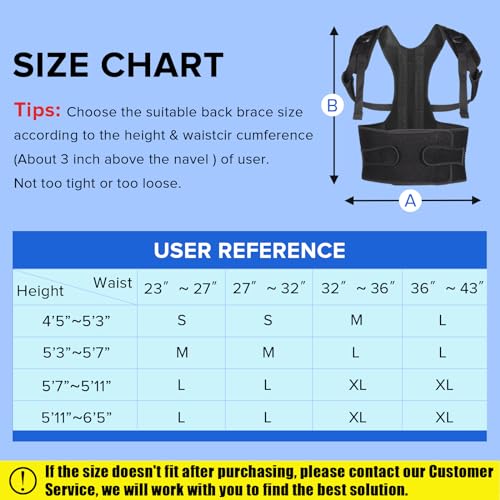 Lalent Back Support Brace Posture Corrector for Men and Women - Adjustable Upper Back Straightener Shoulder Lumbar Belt - Relief Pain in Neck Back and Shoulders (S) - Image 5