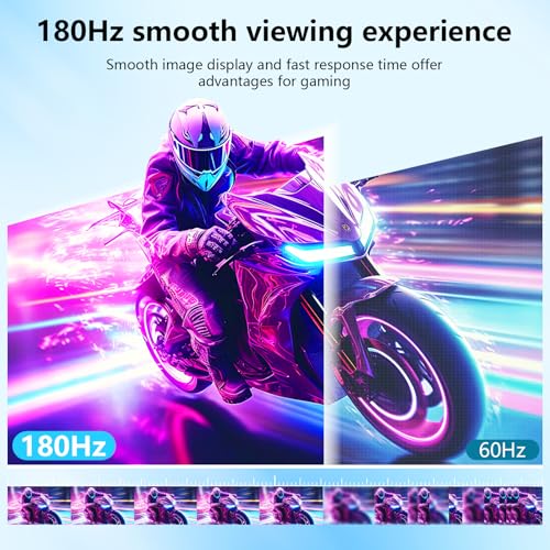 Image of 23.8 inch Large Portable Monitor, 2.5K QHD 180Hz Laptop Screen Extender, 150% RGB 178 IPS, Speakers & USB Hub for Office /Gaming with Kickstand, Travel Monitor for Laptop /PC /Mac /Xbox, VESA USB-C & HDMI
