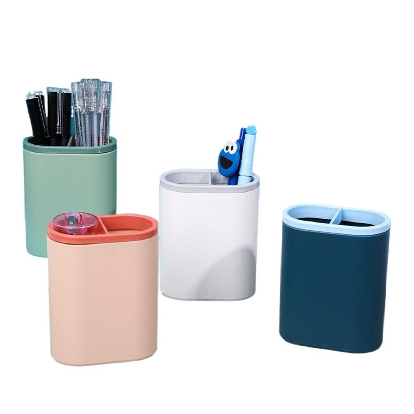 DHYUACN Pen Holder Creative Multifunctional Pen Holder Makeup Desktop Office Organizer Cosmetic Storage Supplies Desk Pen Holder(Pink)