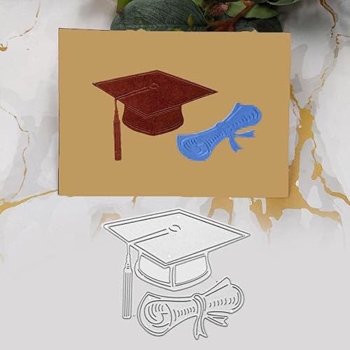 Miniatura 3 de Troqueles de corte de flores para sombrero de graduación, plantillas de corte de metal para álbumes de recortes, tarjetas de papel decorativas,