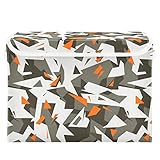 Gredecor Storage Basket Bins with Lid Orange Chaotic Camouflage Storage Boxes Organizer with Handle 16.5'x12.6'x11.8' Large Collapsible Storage...