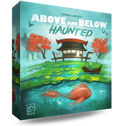 Above and Below Haunted | Board Game for Family & Friends | Light Strategy | Red Raven | Choose Adventure | Cards Dice | Arzium | 2-4 Players | Ages 8+