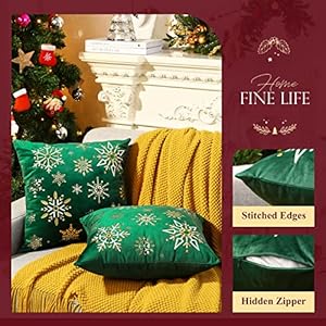 Lewondrchristmasthrowpillowcoverssnowflakeembroideryhotstampingpatternpillowcaseshomexmasdecorativecushioncoverssoftforsofabedchair2packdarkgreen  Urban Country Home Decor Lewondr christmas throw pillow covers snowflake embroidery hot stamping pattern pillowcases home xmas decorative cushion covers soft for sofa bed chair 2 pack dark green  urban country home decor