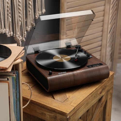 Tourne Disque, Platine Vinyle Bluetooth à 3 Vitesses avec Haut-parleurs intégrés, Radio FM, Codage Vinyl-MP3, Lecture USB et SD, écran LED, Lecteur de LP rétro en Bois - Les Beatles, Paul McCartney, John Lennon, RIngo Starr, George Harrison Tourne Disque, Platine Vinyle Bluetooth à 3 Vitesses avec Haut-parleurs intégrés, Radio FM, Codage Vinyl-MP3, Lecture USB et SD, écran LED, Lecteur de LP rétro en Bois – Image 8