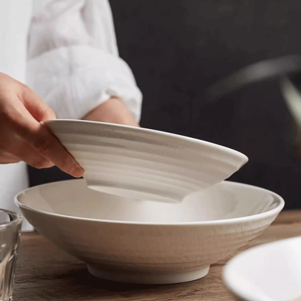 Ceramiczne miski do zupy, duża miska na zupę, marynowana ryba, duża umywalka, domowa restauracja, rodzina, bankiet, salaterka, zastawa stołowa miski do kuchni