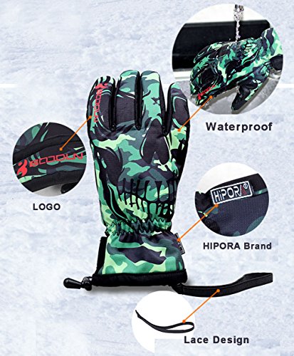 Waterproof Thermal Winter Professional Ski Gloves Outdoor Sports Gloves (Bloom, M) #TOP3