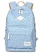 School Bookbags for Girls, Floral Backpack College Bags Light Daypack Haversack Bag by Leaper (Light Blue)