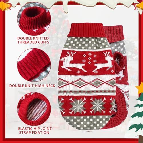 2 Stück Pullover Hund klein,Hundepullover,Weihnachten Hundepullover,Haustier Hund Katze Pullover,Hundekostüm Weihnachten für Kleine Hunde und Katzen,Winter Warmer Weihnachtspullover