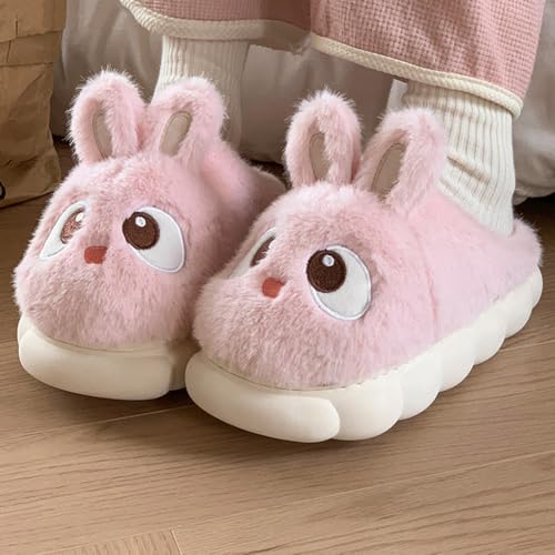 Women's Bunny Slippers Cute Animal Fuzzy Memory Foam Cotton Anti-Skid Thick Rubber Sole Rabbit Head Home Shoes Indoor Outdoor2