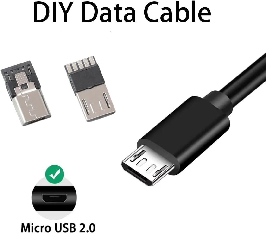 20 Sets Micro USB Male Connector with Plastic Cover for DIY