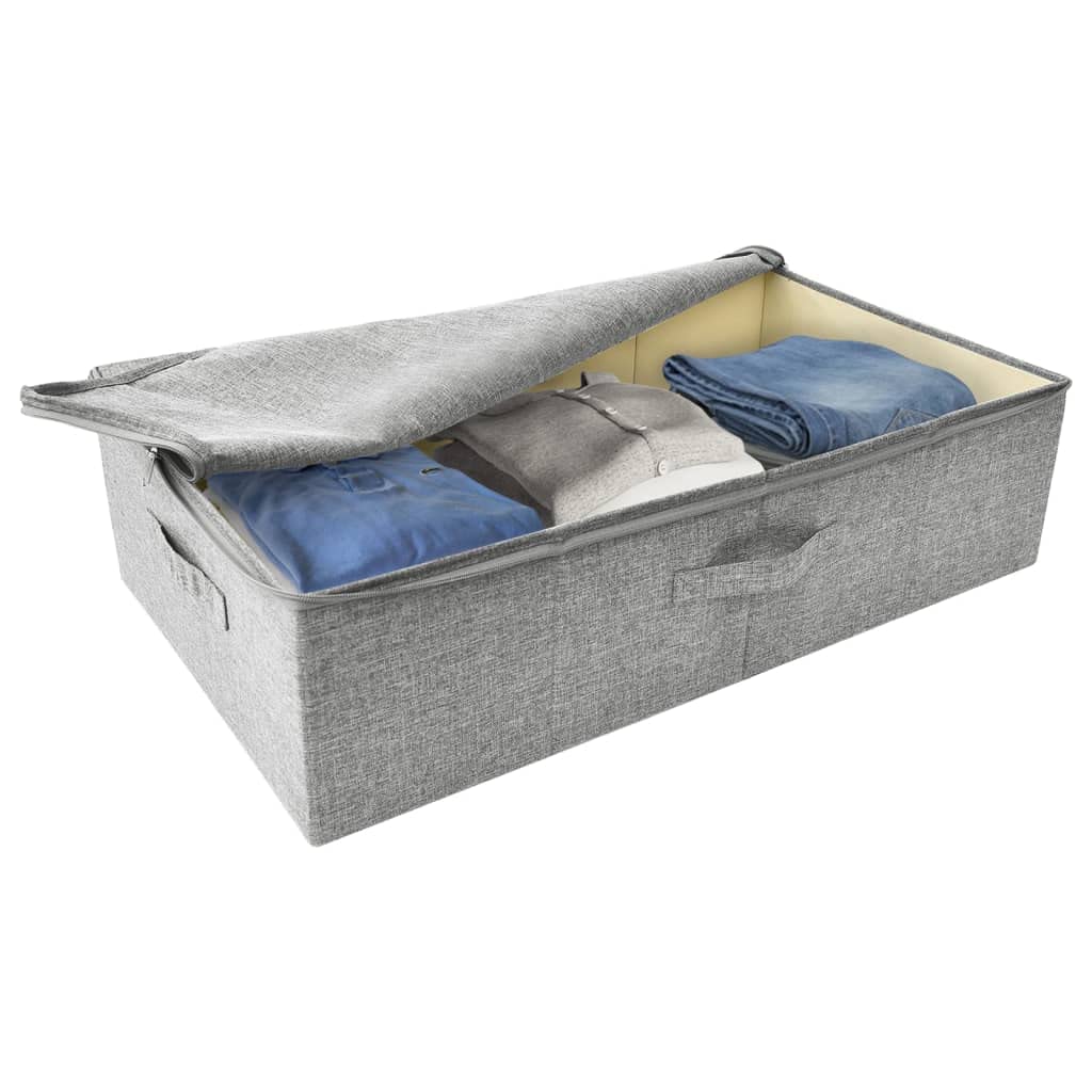 Aufbewahrungsboxen 2 Stk Stoff Grau 70x40x18 cm faltbar mit Griff, Kleiderschrank Organizer und Schminktisch Organizer für Schubladen und Aufbewahrung