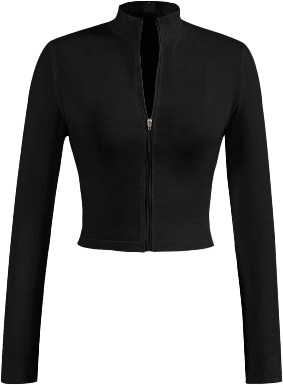 SOLY HUX Women's Full Zip Workout Running Crop Tops Athletic Jacket Long Sleeve Yoga Cropped Tee Shirts