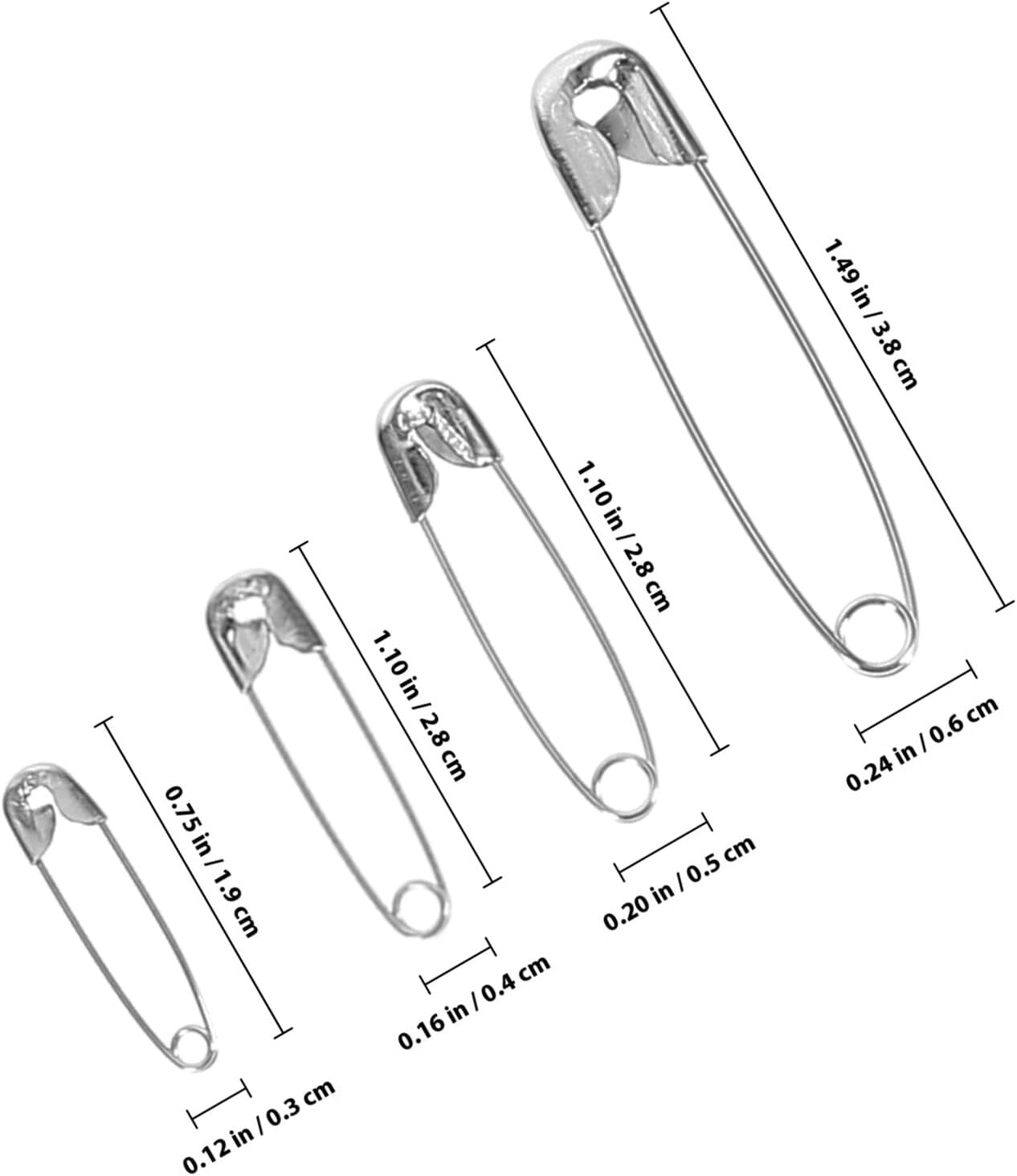 NUOBESTY 600pcs Multi-use Metal Safety Pins Sewing Fastener Kit for Crafts and Clothing Repairs, Small Decorative Brooch Pins for DIY Sewing Projects and Tag Hanging