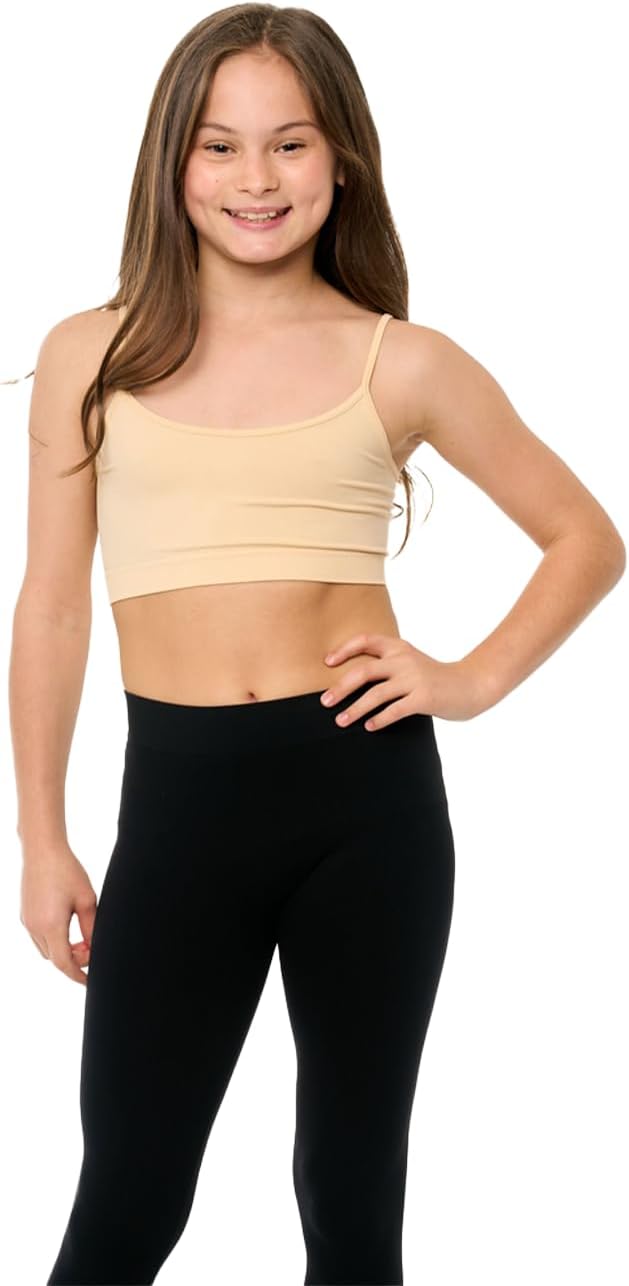 Malibu Sugar Girl Bra Camisole Crop Cami Training Bras for Girls - Spaghetti Strap Seamless Comfort One Size Fits Girls 10-14 - Image 4