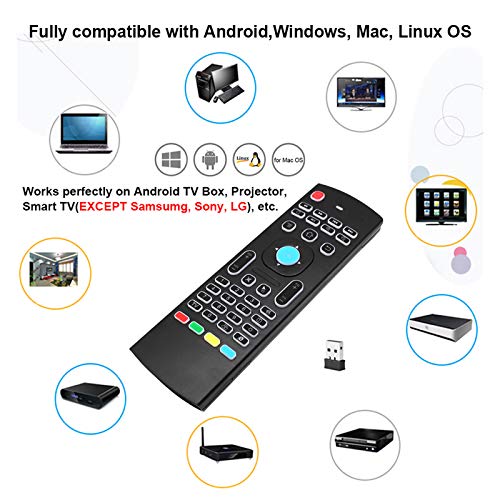Mx3 Pro Backlight 2.4G Mini Wireless Keyboard Air Remote Mouse 3D Fly Remote Controller Built-In 3-Gyro 3-Gsensor With Nano Usb Receiver Perfect For Android Tv Box Iptv Mini Pc Smart Projector #TOP5