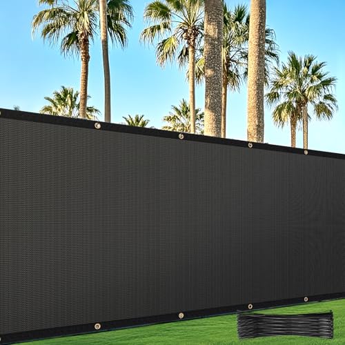 4' x 50' Fence Privacy Screen, Privacy Fence Shade Covers - 90% Blockage Heavy Duty HDPE Fence Panels for Garden Backyard Outdoor Home Decoration (Black) by TOPNEW - Used condition - Image 7