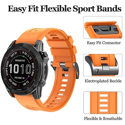 EZMVZKU 26mm Watch Straps Compatible with Garmin Fenix 8 AMOLED 51mm/7X Pro/7X/6X Pro/6X/5X Plus/5X - Image 3