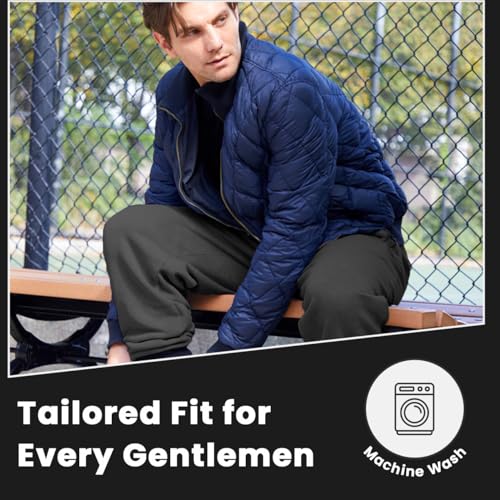 Image of UNIQUE STYLES ASFOOR Mens Sweatpants Fleece Lined with Pockets Open Bottom with Drawstring Waistband