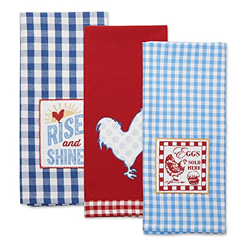 Dii Rise And Shine Rooster Collection 100% Cotton Every Day Basic, Dishtowel Set, Rise And Shine 3 Piece (Camz35808) #TOP1