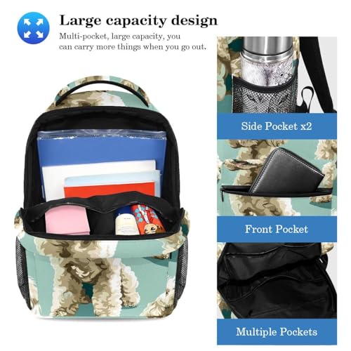 Chien caniche mignon ensemble cartable et sac à dos pour petits heureux - 3