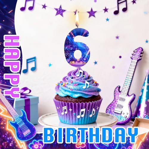 Image of Blue Number 4 Birthday Candles, Cartoon Themed Cake Toppers for Boys Girls Cake Decorations, Birthday Decorations Party Supplies, Number Candles for Party Decor