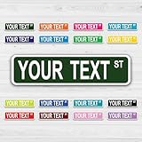 Personalized Street Sign & Custom Road Sign for Kids - 21x4 in Metal, with Custom Text, Size & Color. Ideal for Kids Room, Mancave Decor or Outdoor Garden