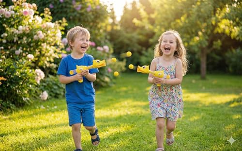 Image of Quack Blaster Gun | Air-Powered Soft Ball Shooting Toy with Indoor Outdoor Fun Game for Kids 3+ Years | Interactive Gift for Boys & Girls